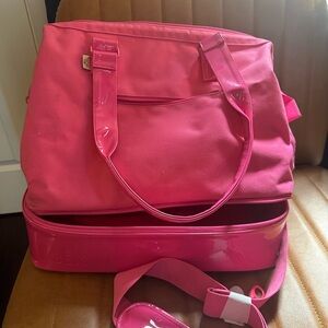 BEIS Pink Travel Bag Dual-Level Design
